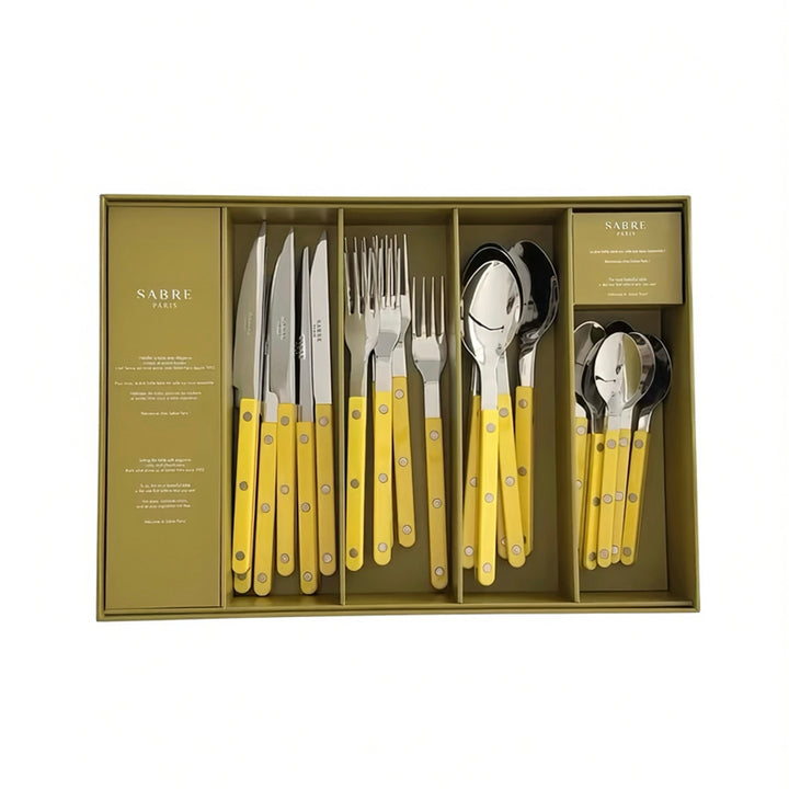 Bistrot shiny solid 24 pieces setting gift box - For 6 people