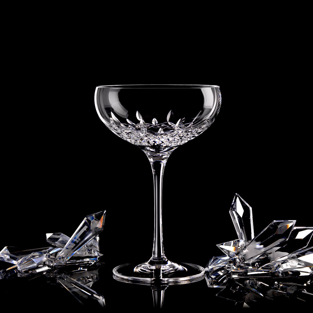 Crystal Lismore Essence Champagne Saucer Pair