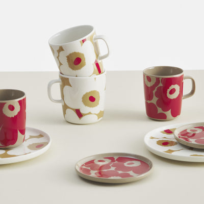 Oiva / Unikko Mug 4 Dl - beige, red