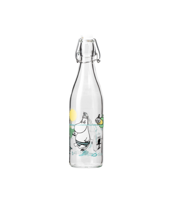 Moomin Glass Bottle Fun In The Water - 0,5L