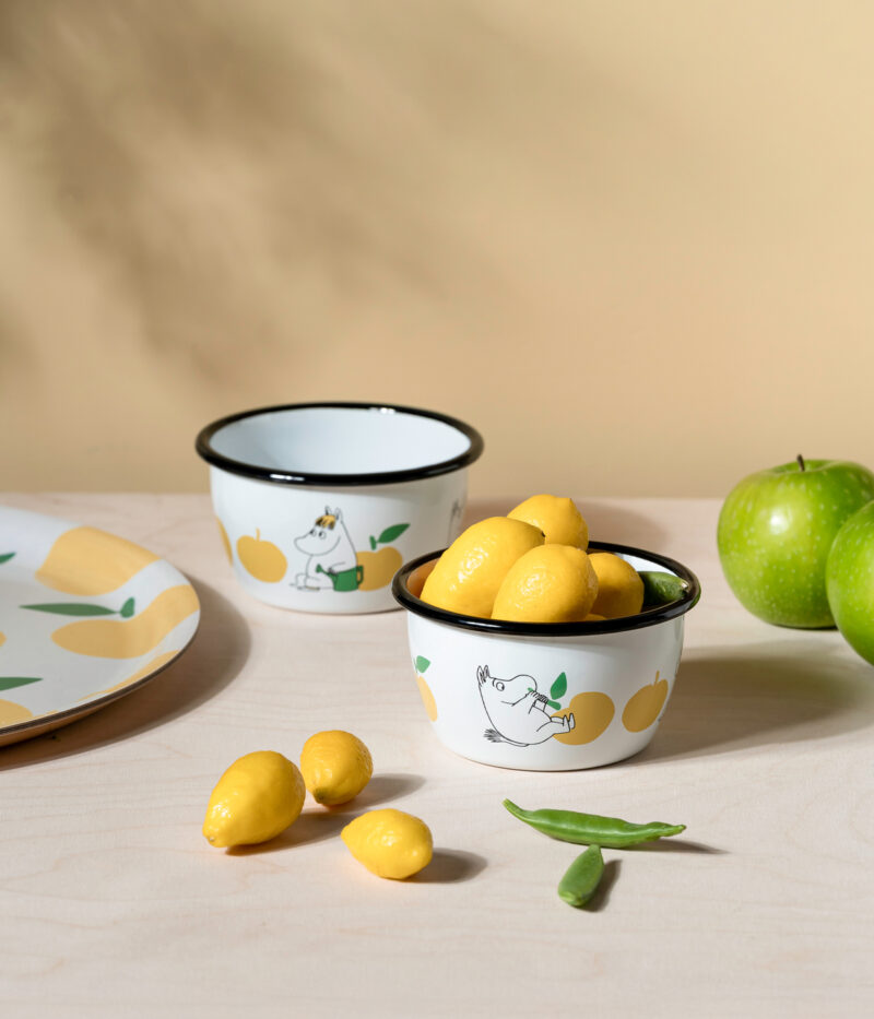 Moomin Enamel Bowl Joyful Apples Yellow - 300ml