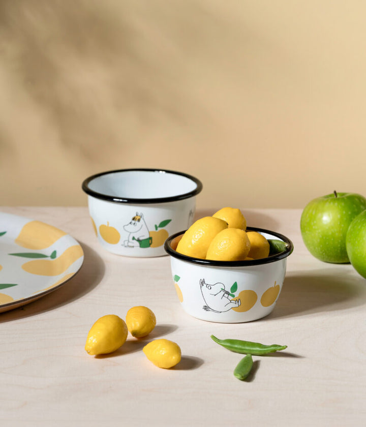 Moomin Enamel Bowl Joyful Apples Yellow - 300ml