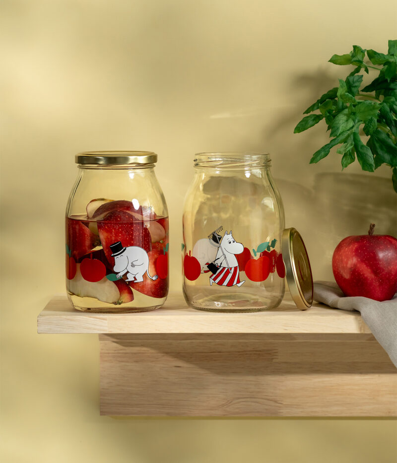 Moomin Glass Jar Joyful Apples-1L