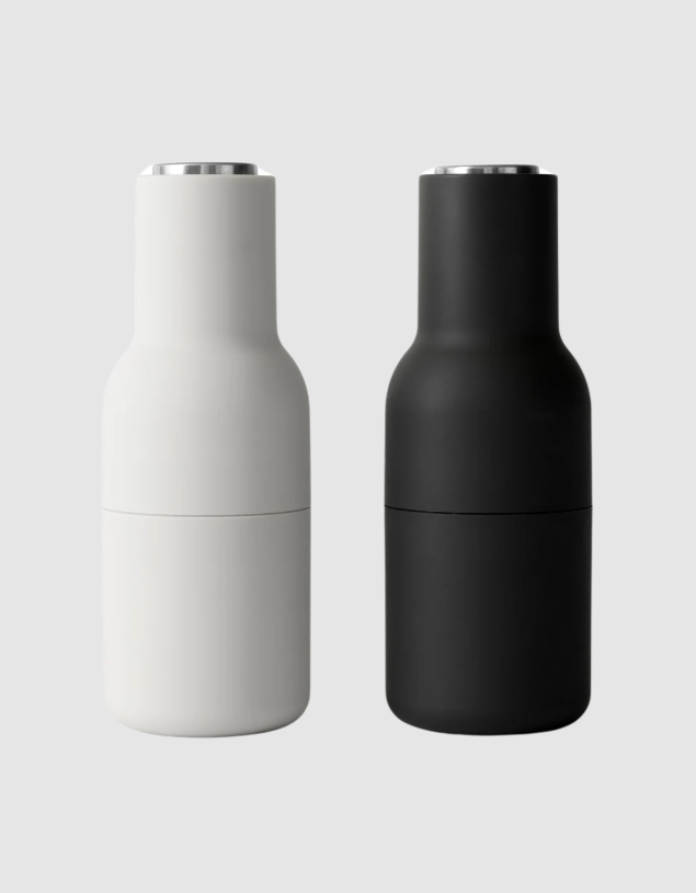 Salt & Pepper Bottle Grinder w. Steel Lid - Ash/Carbon