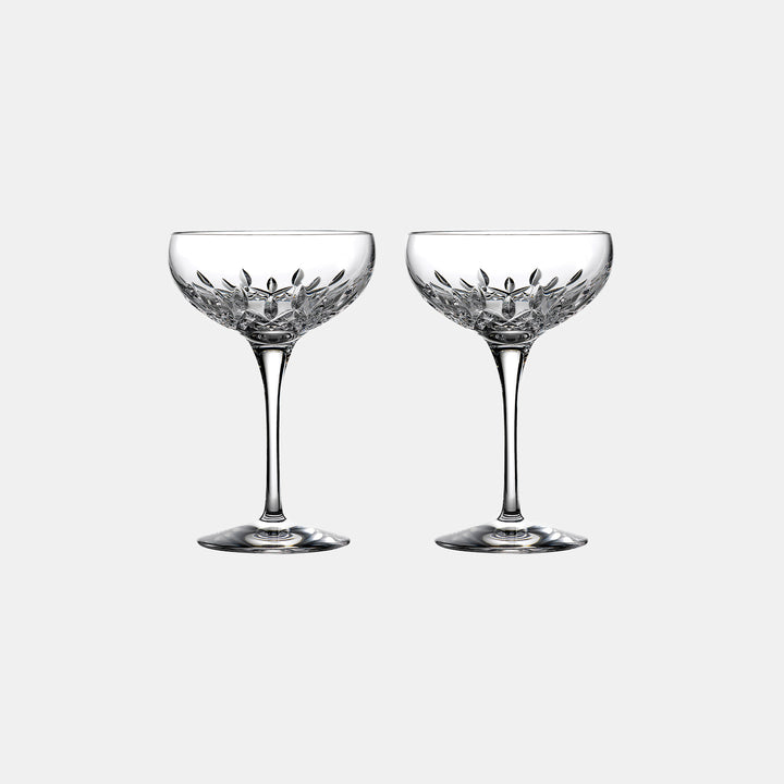 Crystal Lismore Essence Champagne Saucer Pair