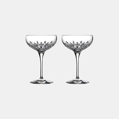 Crystal Lismore Essence Champagne Saucer Pair