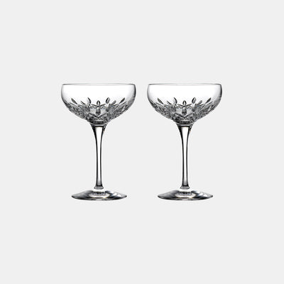 Crystal Lismore Essence Champagne Saucer Pair