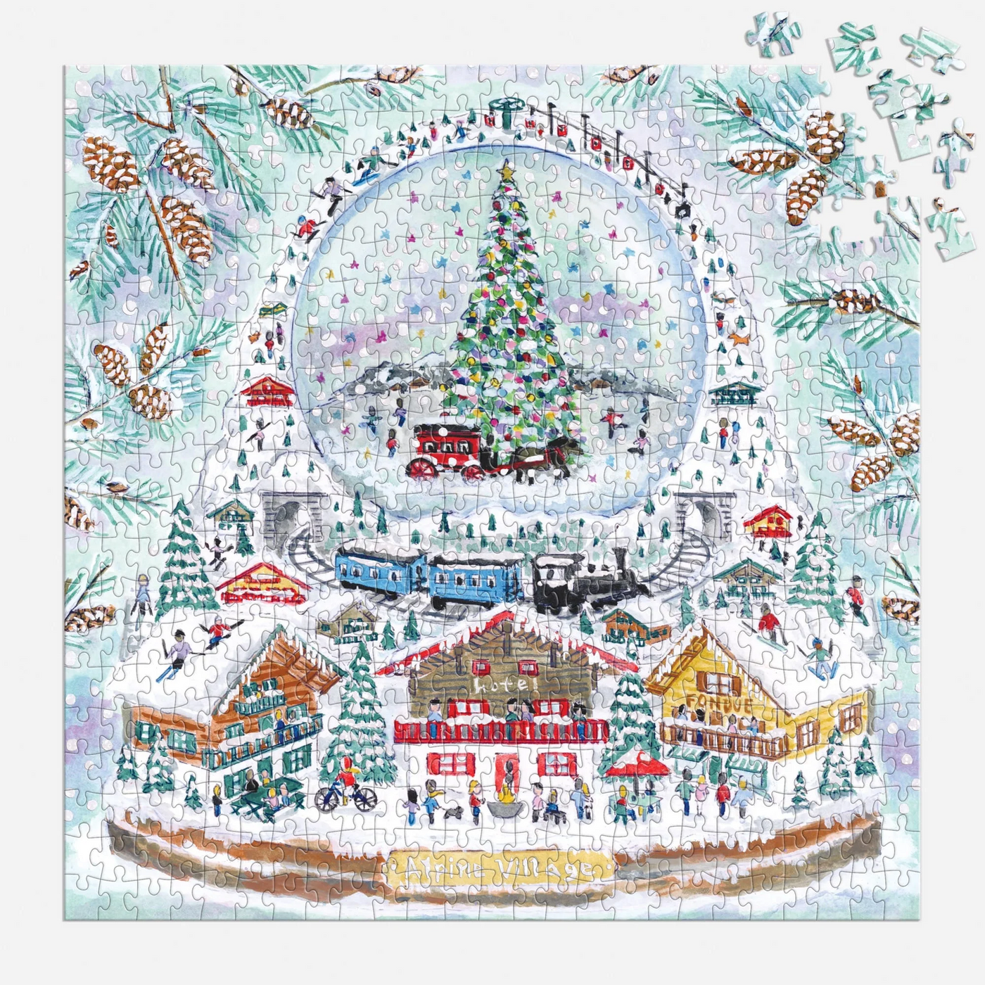 Michael Storrings Alpine Village Snow Globe 500 Piece Foil Puzzle
