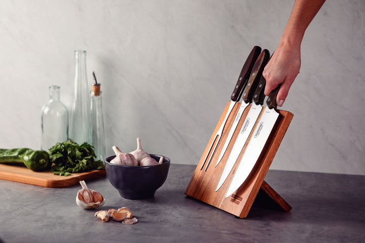 Churrasco Barbecue Knife Block  5 Piece - Brown