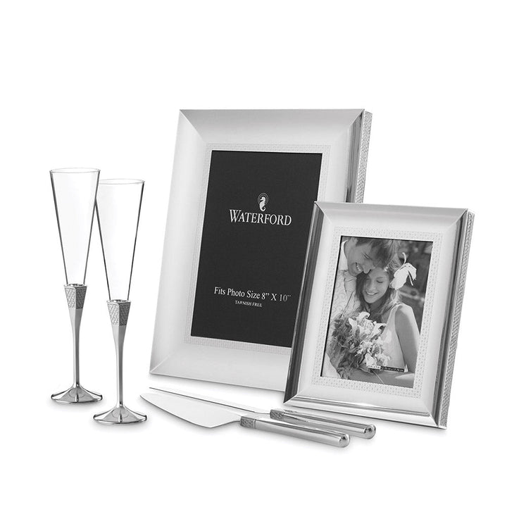 Crystal Lismore Diamond Silver Frame 8 x 10"