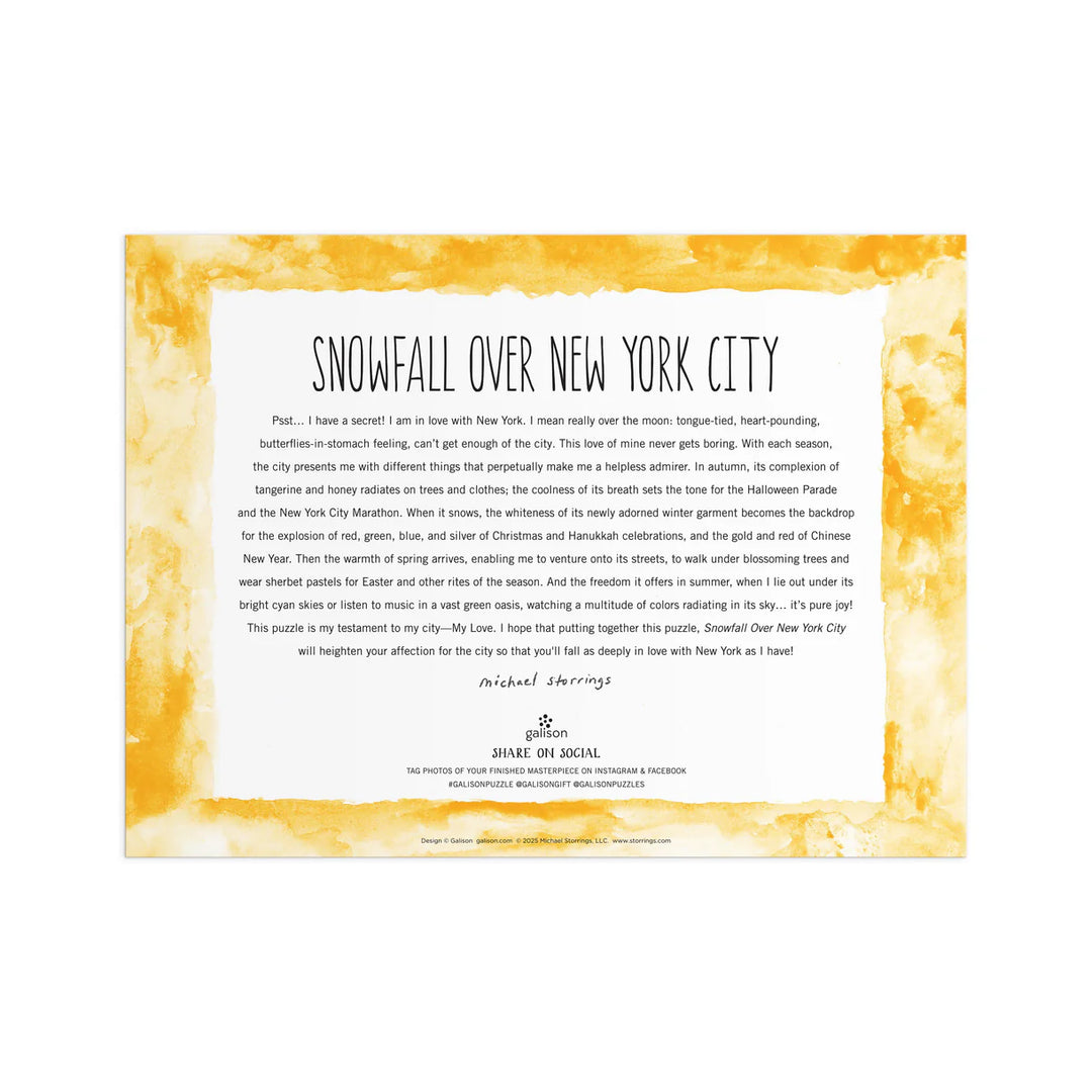 Snowfall Over New York City, Michael Storrings, 1000pc