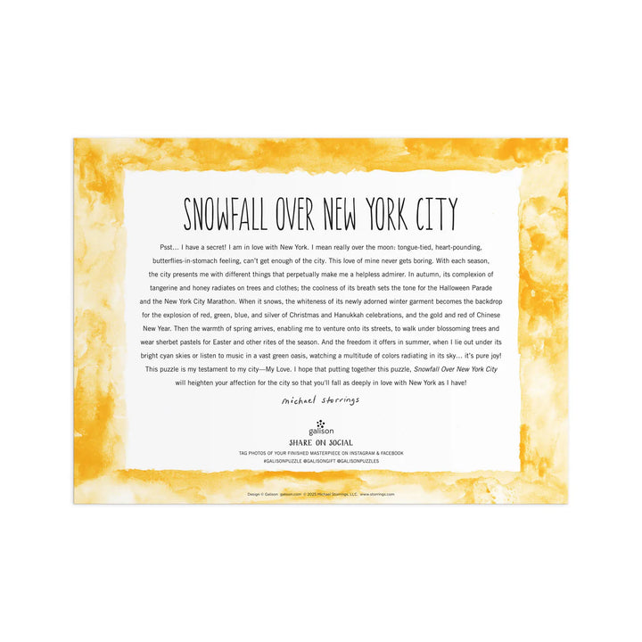 Snowfall Over New York City, Michael Storrings, 1000pc