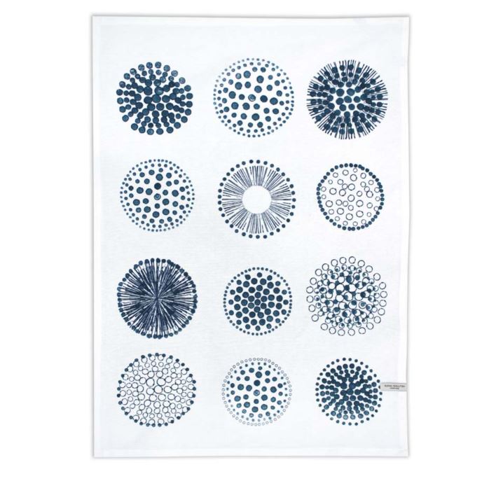 Royal Doulton Napery Pacific Blue Tea Towel Fish Navy PK3