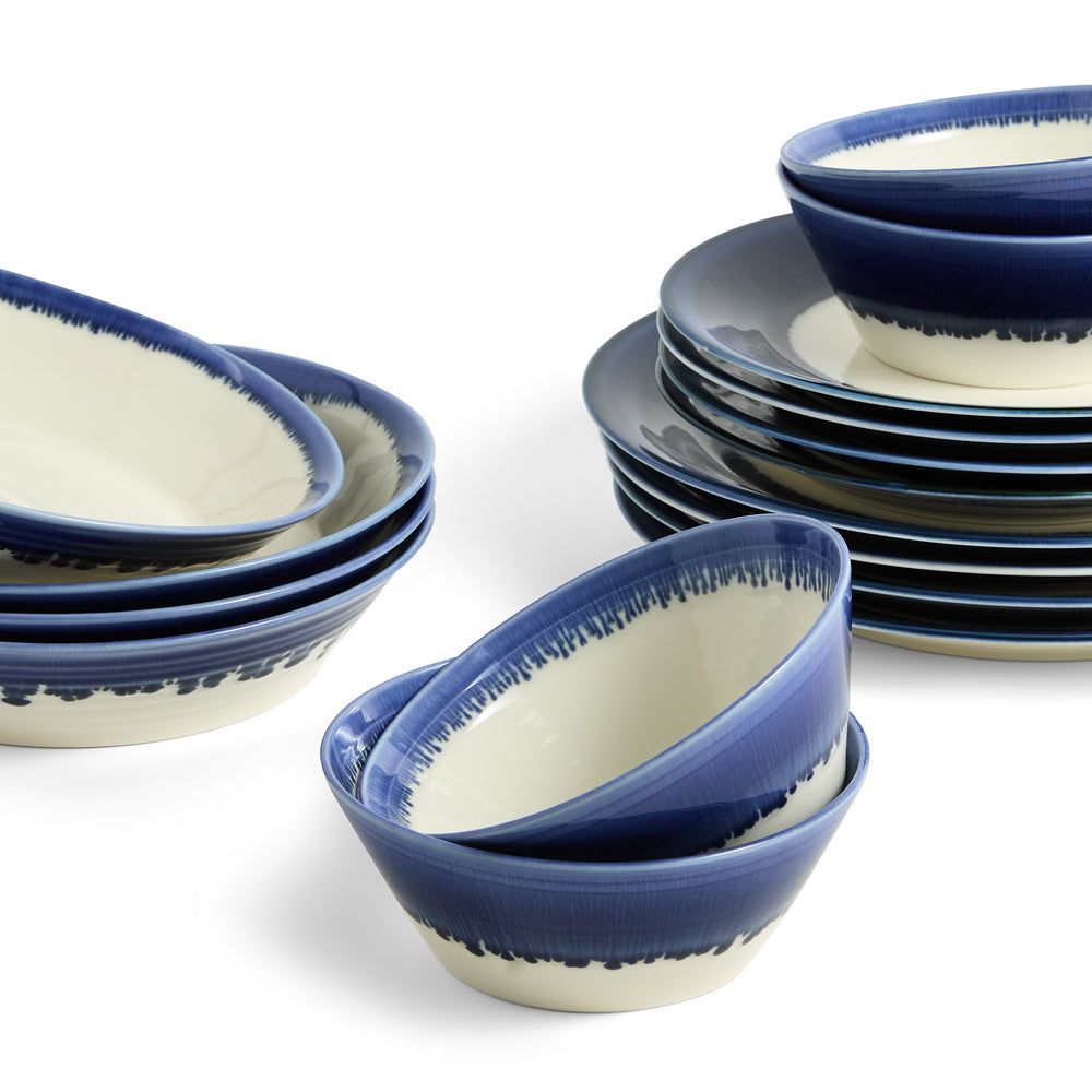 Pacific Glaze 16 Piece Dinnerware Set, Blue