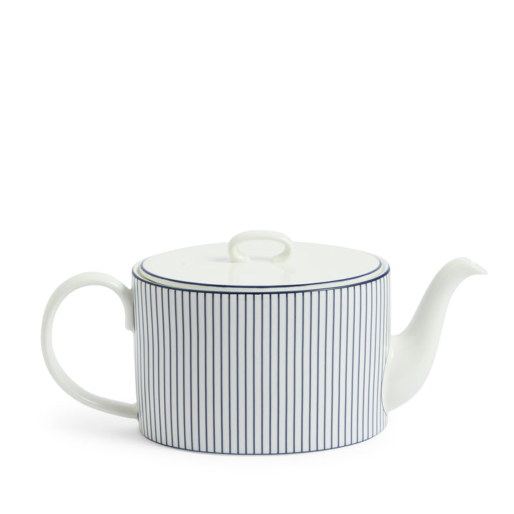 Gio Teapot 940ml Pinstripe White