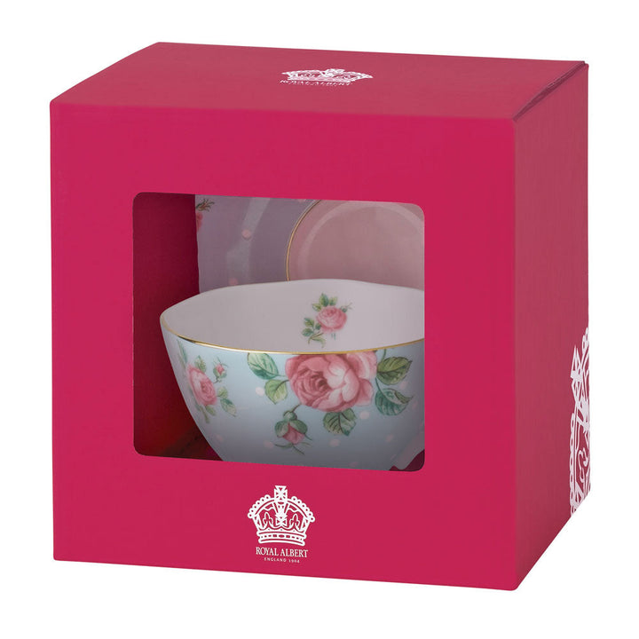 Polka Blue Vintage Teacup/ Saucer