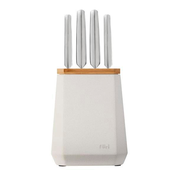 Stone Knife Block Snow Terrazzo Set 5 Piece