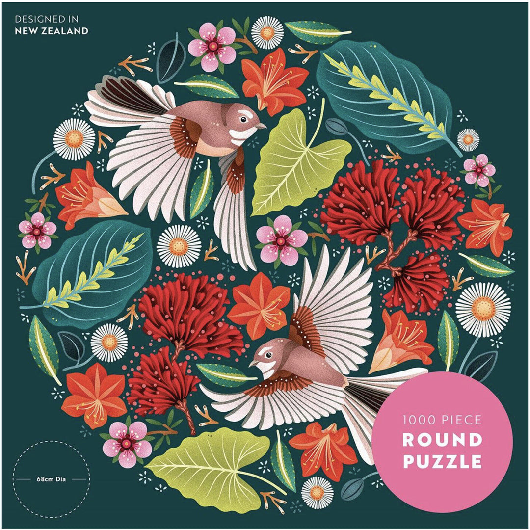 Chirpy Fantails  1000 Pce - Round Puzzle