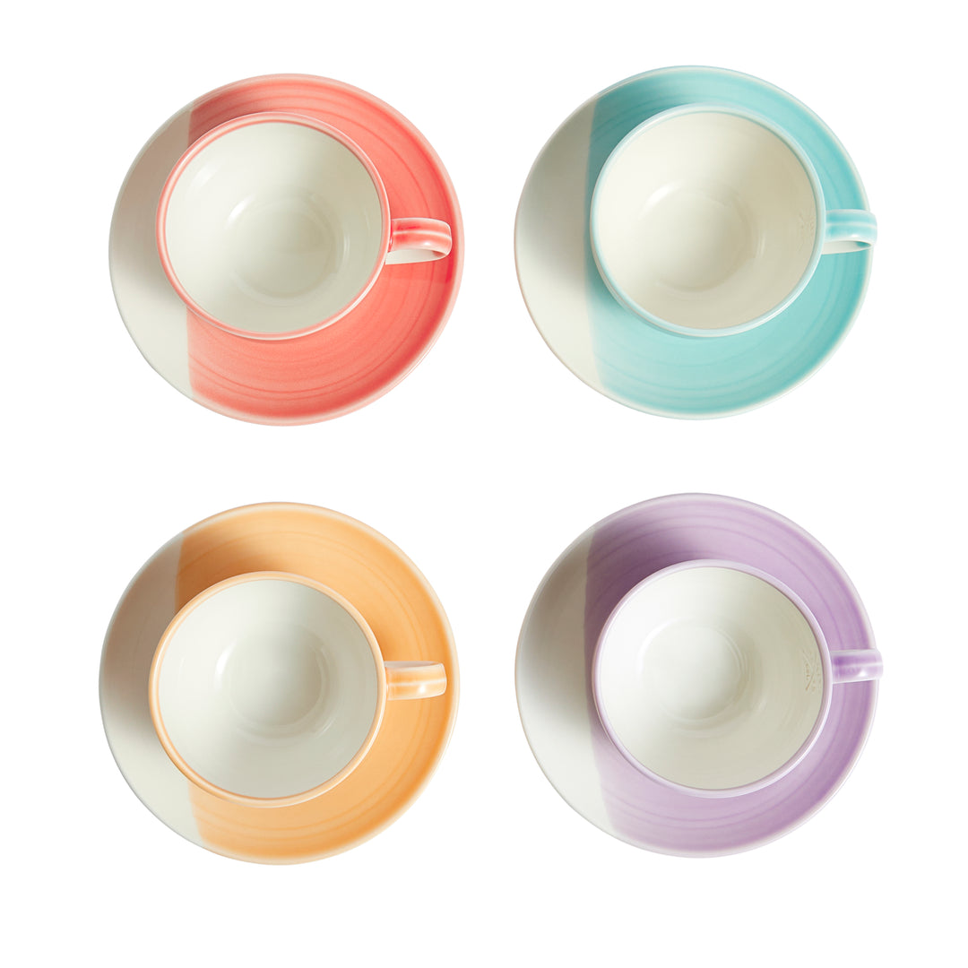 1815 Bright Cappuccino Cup & Saucer 275ml Set of 4