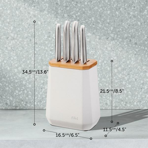Stone Knife Block Snow Terrazzo Set 5 Piece