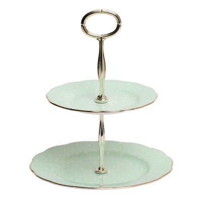 Polka Rose Vintage 2 Tier Cake Stand