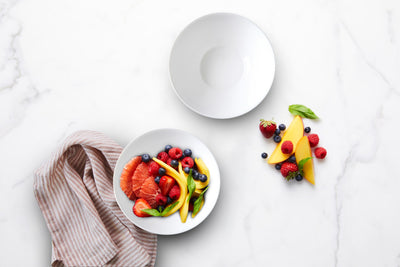 White Coupe Glass Noodle Bowl 18cm