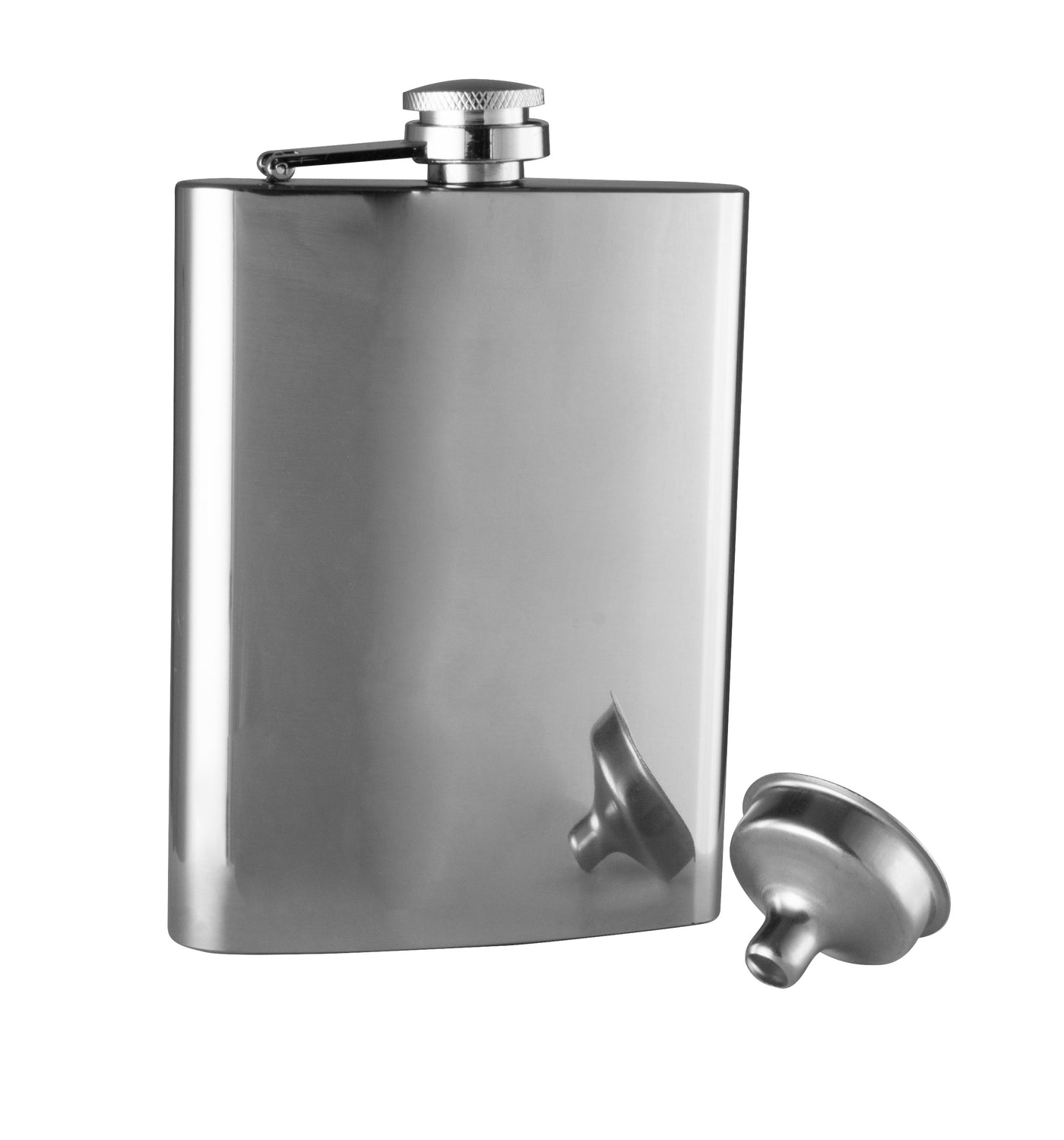 Hip Flask With Funnel - Polished