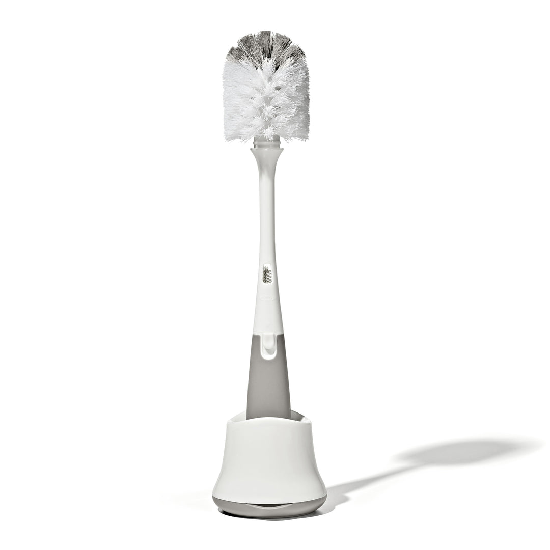 TOT Bottle Brush with Detail Cleaner & Stand - Pebble