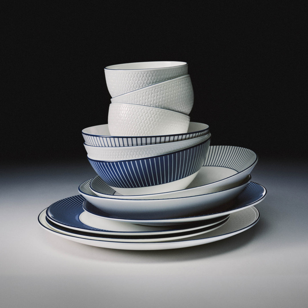 Gio Cereal Bowl 16cm Pinstripe Blue