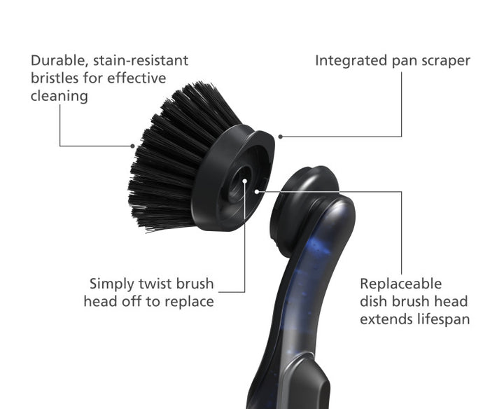 SinkTech Soap-dispensing dish brush with replacement head