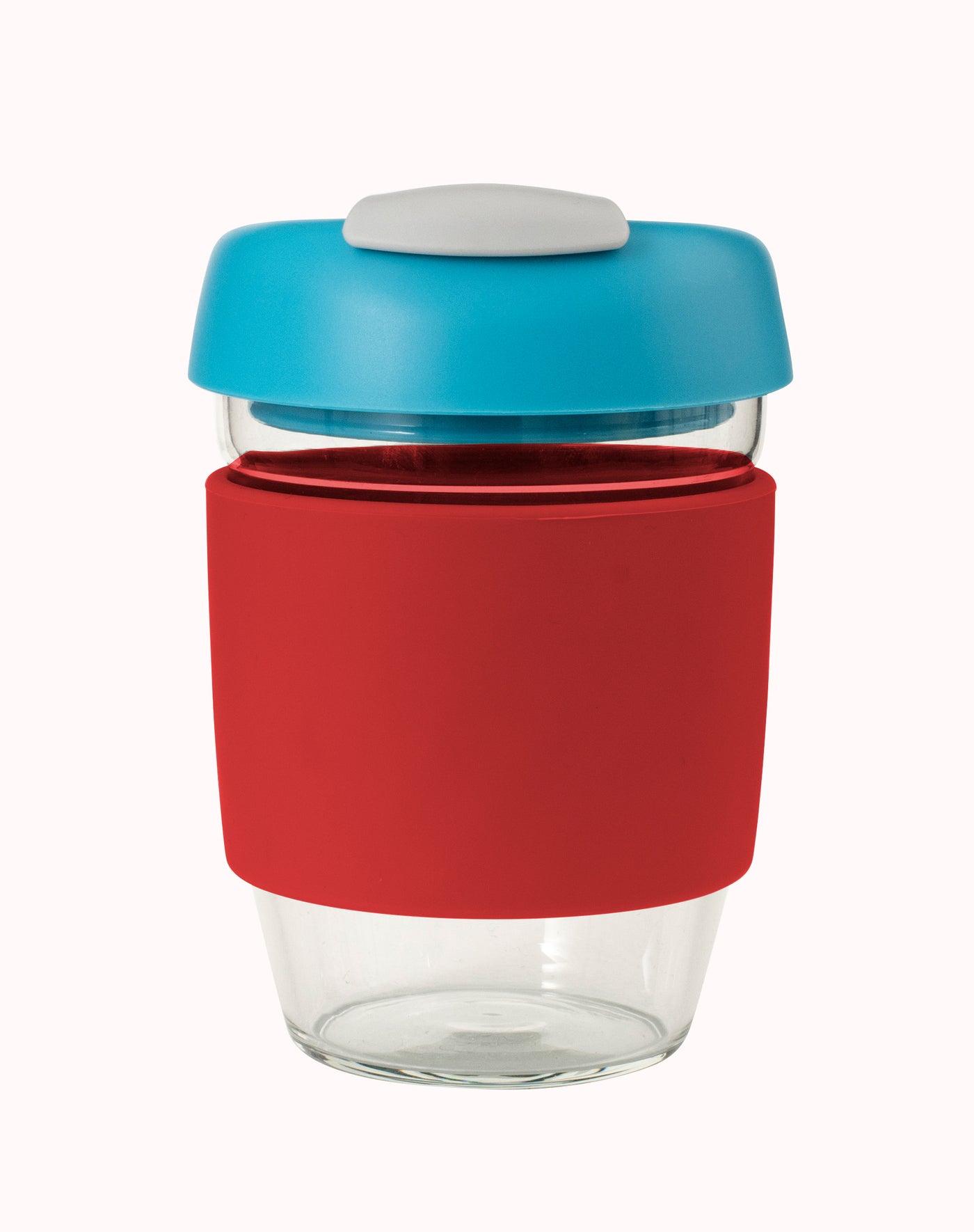 Glass GoCup 296ml - Red/Aqua/Grey