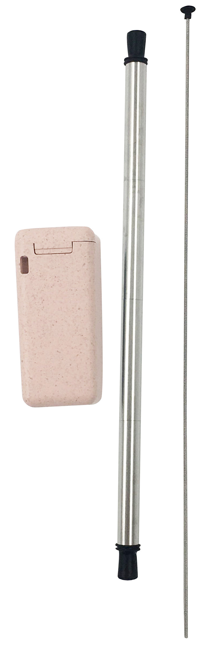 Folding SS Straw In Box - Pink