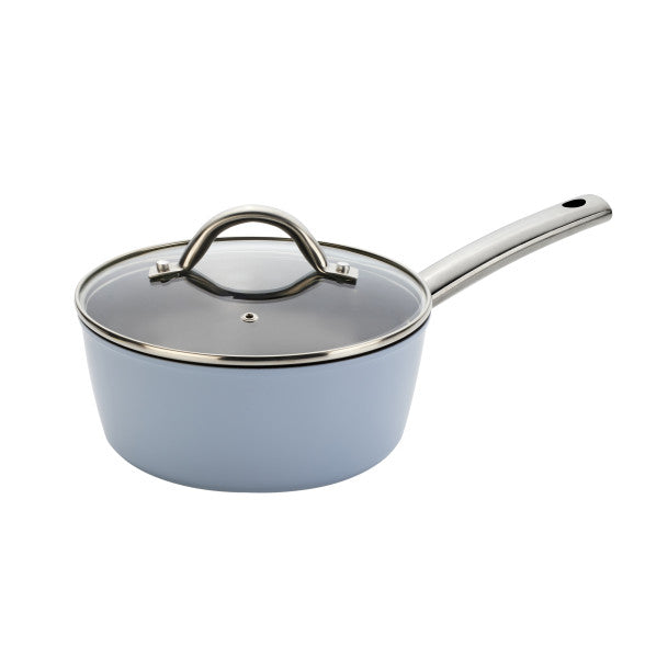 Easycook Blue Non-stick Saucepan 20cm|2.17l with glass lid