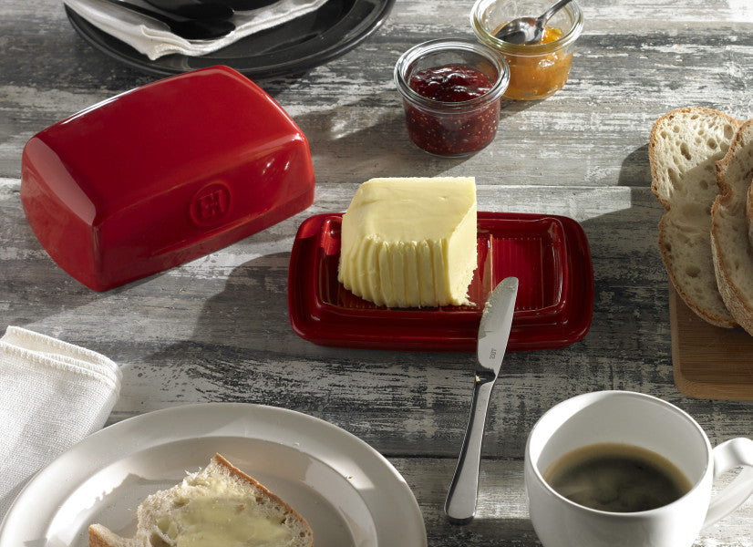 Butter Dish - Burgundy