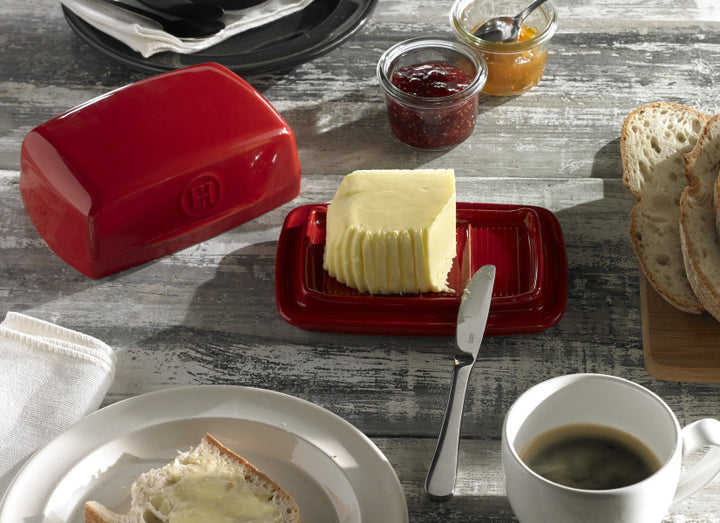 Butter Dish - Burgundy