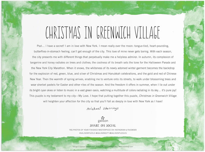 Christmas in Greenwich Village - 1000 Piece Puzzle