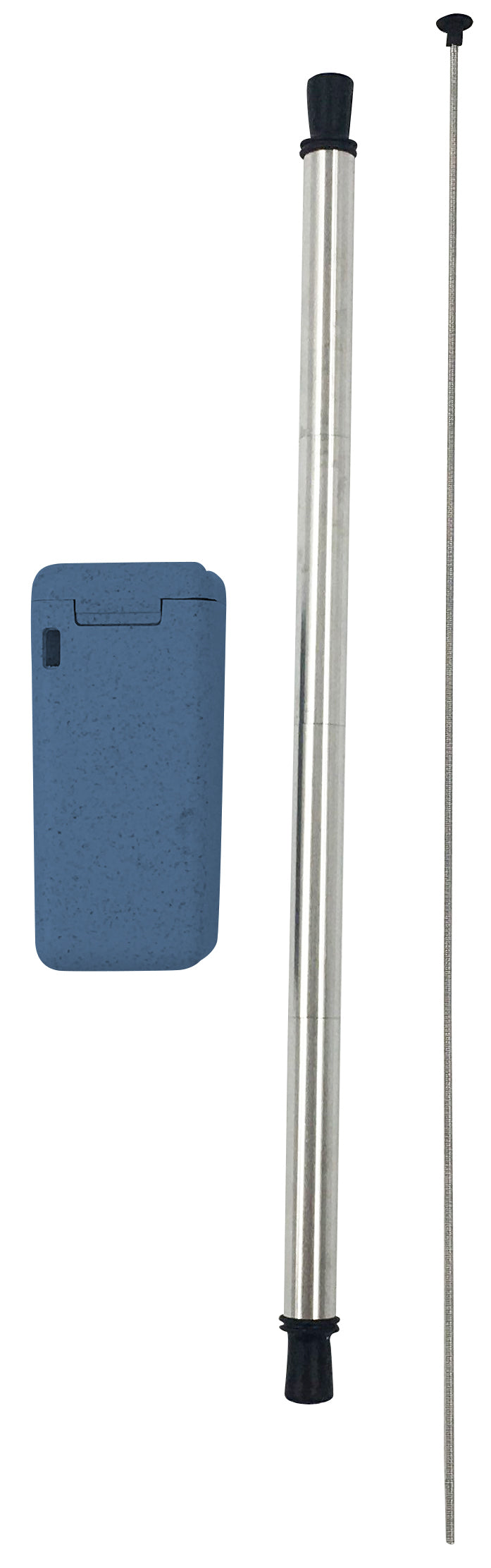 Folding SS Straw In Box De Blue