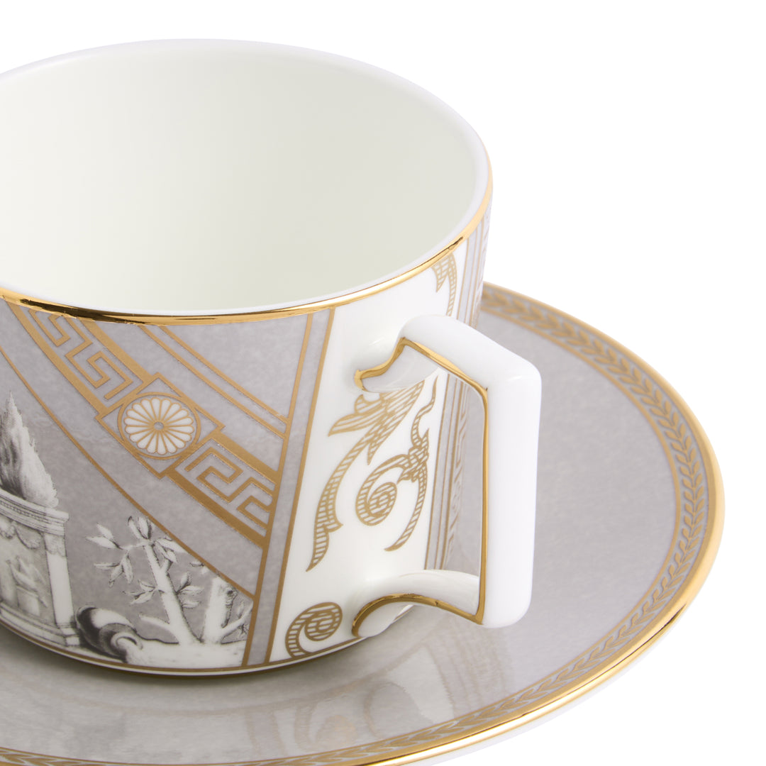 Wedgwood Renaissance Accents Grey Teacup & Saucer Set of 2