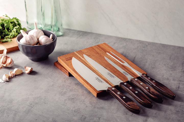 Churrasco Barbecue Knife Block  5 Piece - Brown