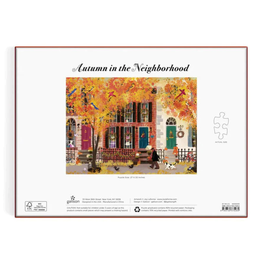 Joy Laforme Autumn in the Neighborhood 1000 PC Puzzle