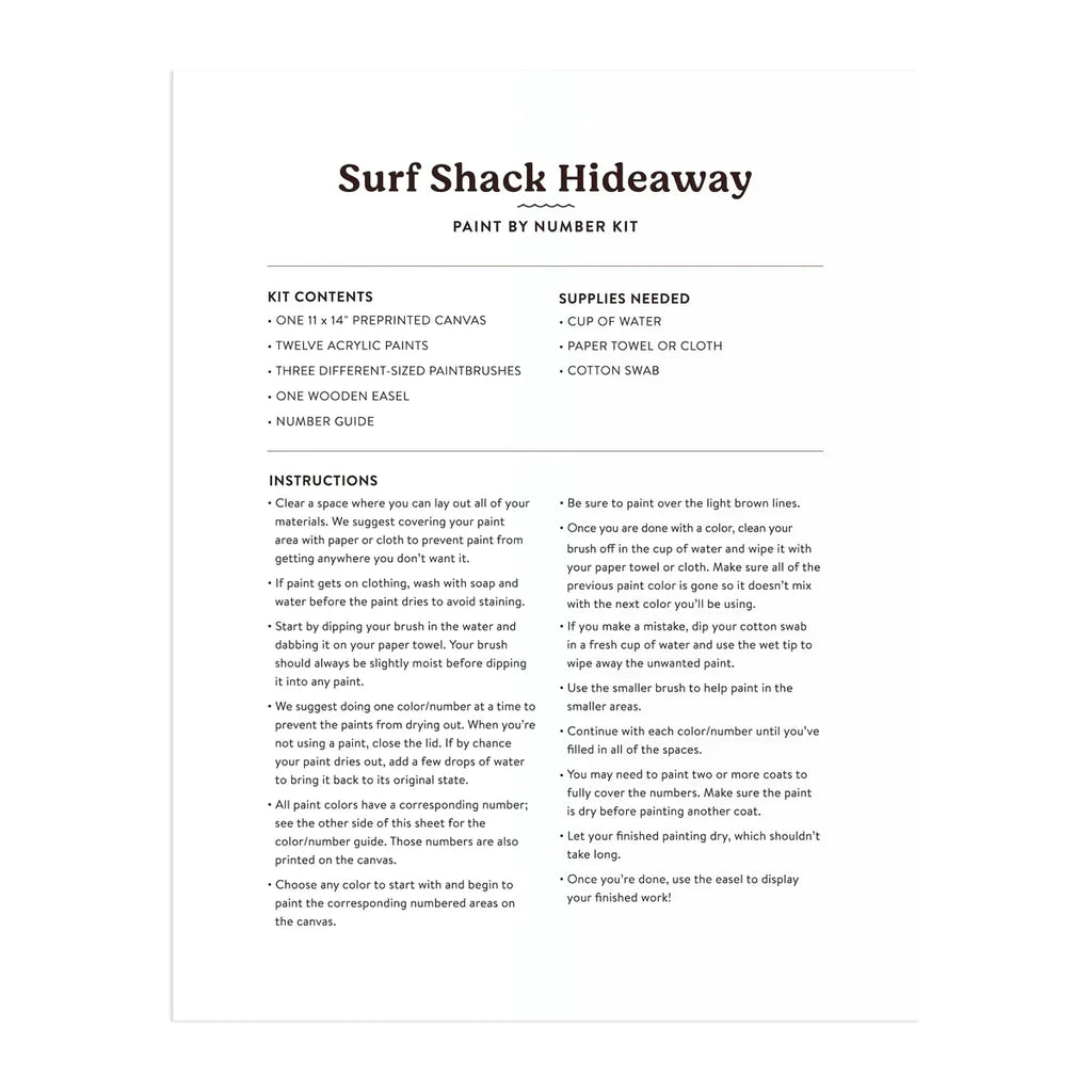 Surf Shack Hideaway 11 x 14 Paint By Number Kit No reviews