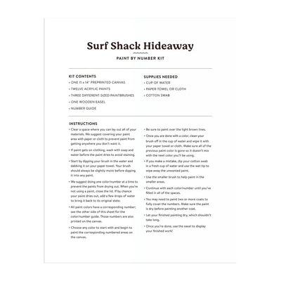 Surf Shack Hideaway 11 x 14 Paint By Number Kit No reviews