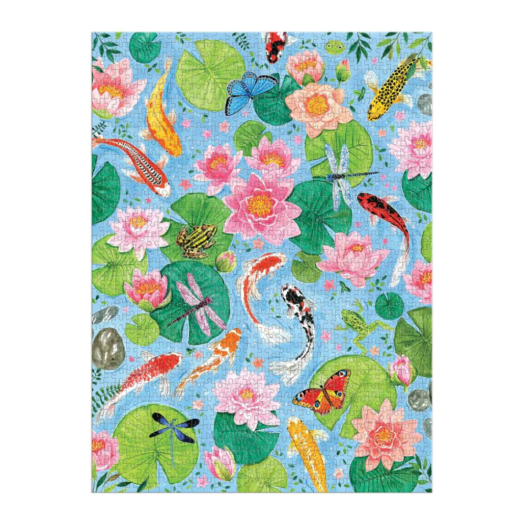 By the Koi Pond 1000 Piece Puzzle in a Square Box