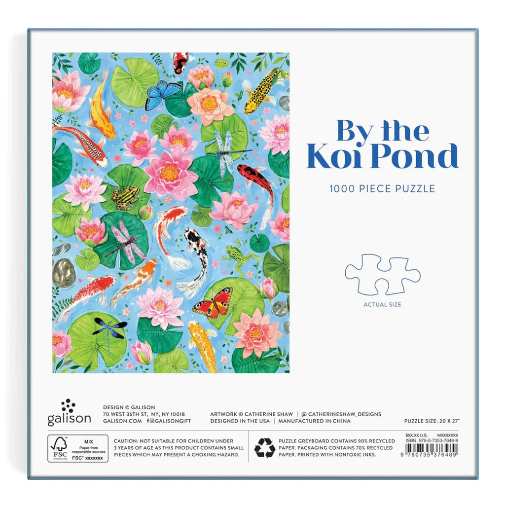 By the Koi Pond 1000 Piece Puzzle in a Square Box