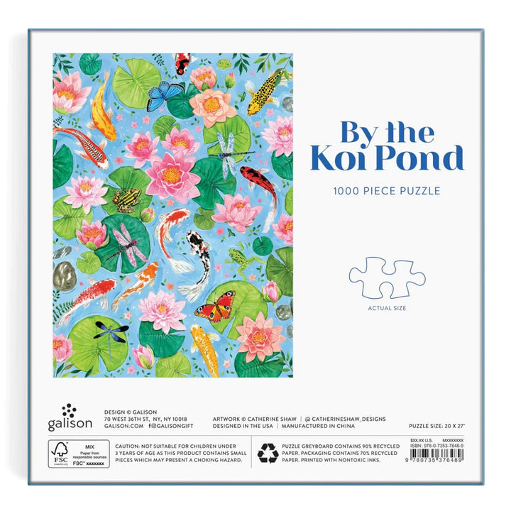 By the Koi Pond 1000 Piece Puzzle in a Square Box