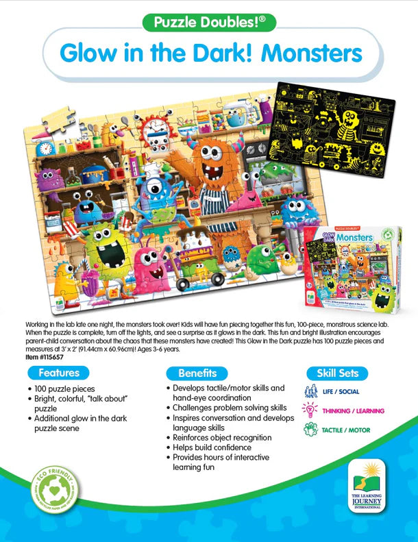 Puzzle Double Glow in the Dark Monsters