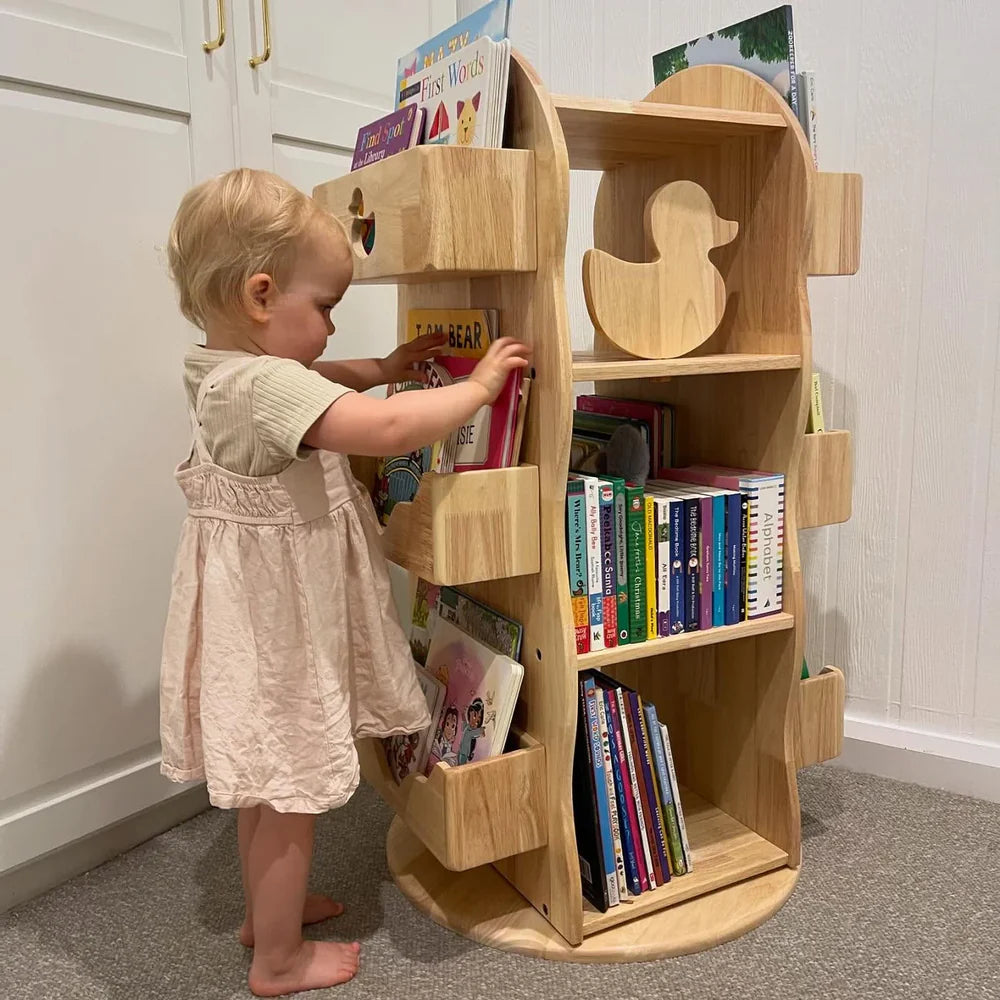 BINDI Revolving Solid Wood Bookcase