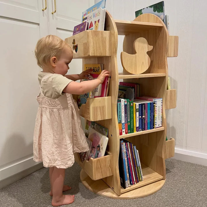 BINDI Revolving Solid Wood Bookcase