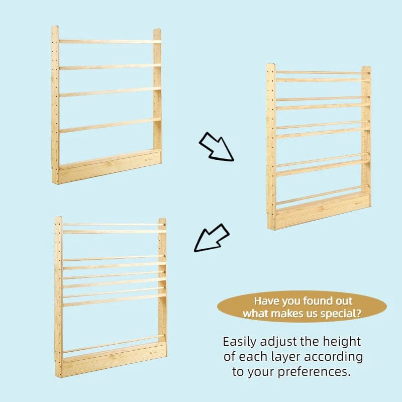 NALA Adjustable Solid Wood Bookshelf