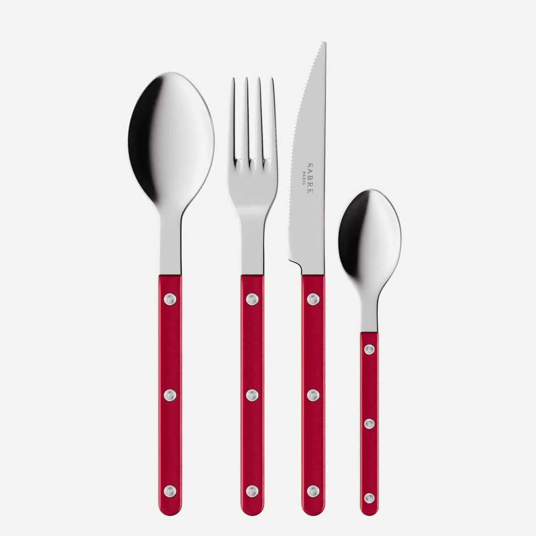 Bistrot Pearly shiny solid 4 pieces set - Red